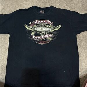Harley-Davidson Black and Gold Winged Logo Tee